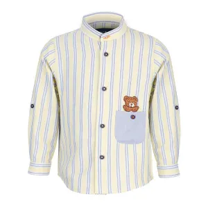 YELLOW STRIPED LONG SLEEVE SHIRT FOR BOYS