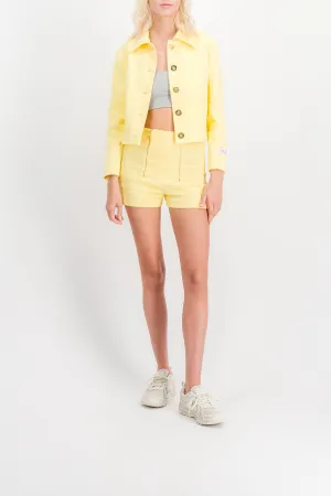 Yellow tweed tailored short jacket